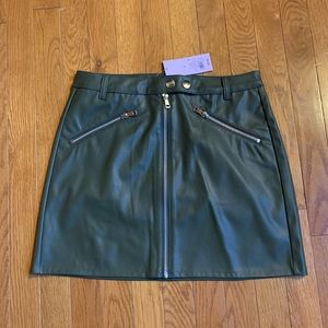 Faux Leather Moto Mini Skirt